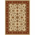 Auric Como Rectangular Ivory & Brick Traditional Italy Area Rug- 7 ft. 9 in. W x 11 ft. H AU3736707